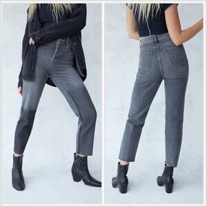 PACSUN | Women Eco Black Two-Tone Denim Button Fly High Rise Straight Jeans | 25